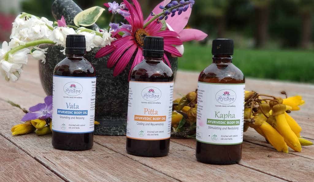 Ayurvedic body oil, Vata Pitta and Kapha Ayurvedic body oils, Vata